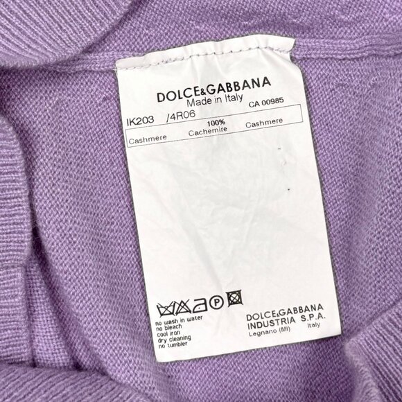Authentic VTG Dolce & Gabbana Cashmere Sweater Sz 6 Purple Bow Coquette - Picture 11 of 12